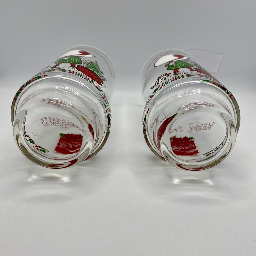 Holly Hobbie Coca-Cola Christmas Glasses Vintage - Picture 5 of 13